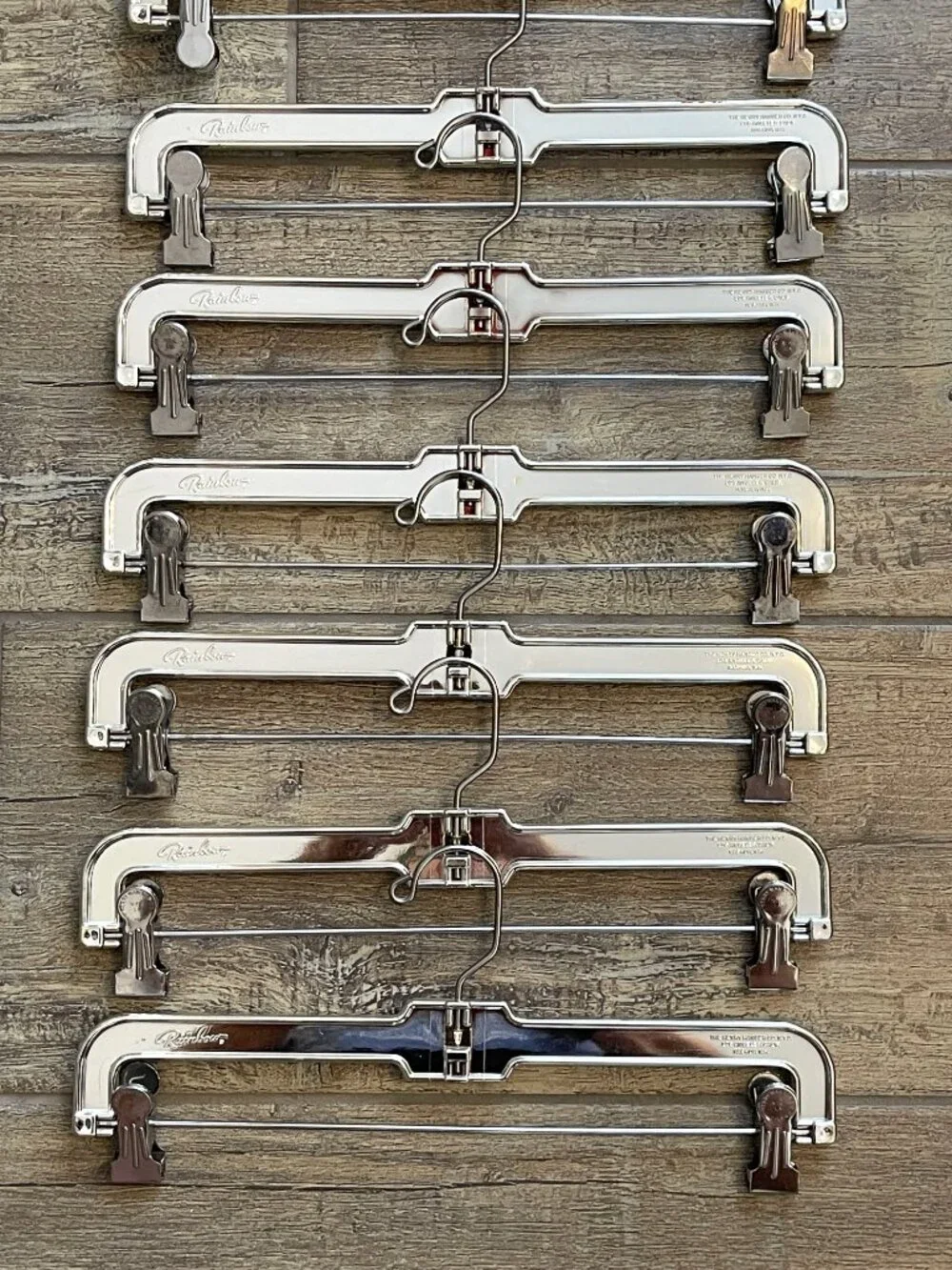 Pant Hangers Set of 10 Metallic Silver Chrome Pants Skirt Display